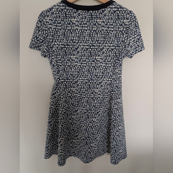 Tory Burch Geometric Print Ponte Zip Front V Neck Dress Size XS Women's - Picture 6 of 8